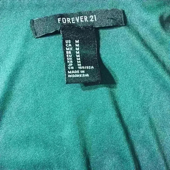 Forever 21 Emerald Green Long Sleeved Sparkly Mini Dress Medium Holiday Party - Picture 6 of 10